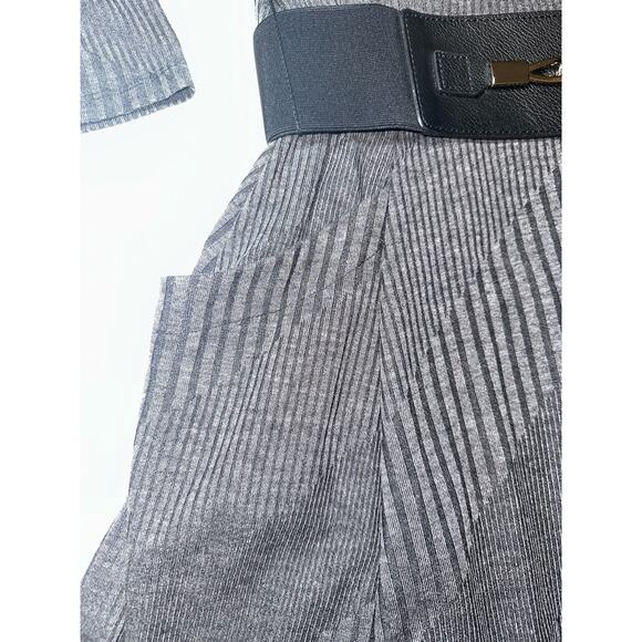 Signature by Robbie Bee Womens Size XL Belted Cowl Neck Dress Pockets Gray Lined - Picture 4 of 8